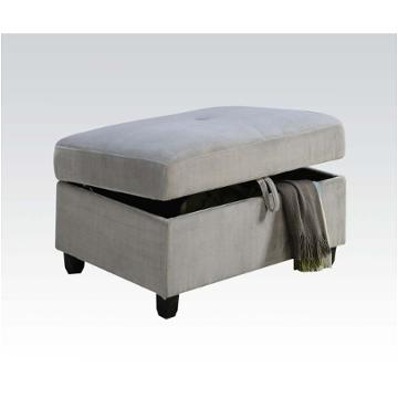 52713 Acme Furniture Belville - Gray Living Room Furniture Ottoman