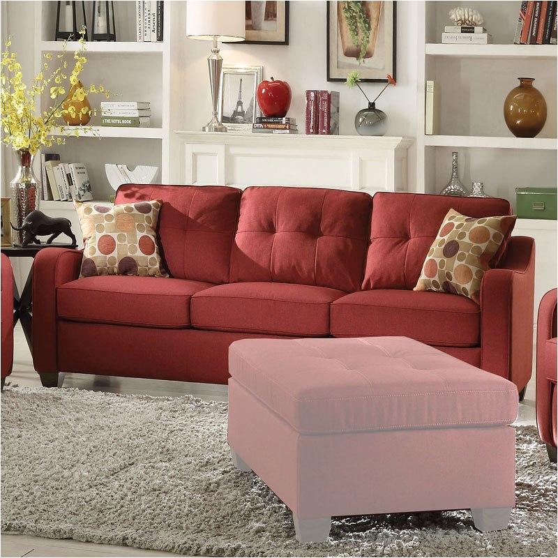 53560 Acme Furniture Cleavon Ii - Red Red Fabric Sofa