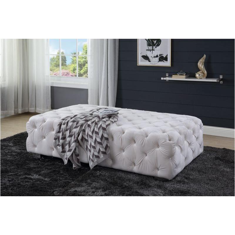 Lv00392 Acme Furniture Qokmis - Beige Living Room Furniture Ottoman