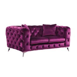 54906 Acme Furniture Atronia - Burgundy Living Room Furniture Loveseat