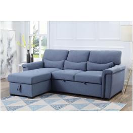 55540lov Acme Furniture Haruko - Blue Living Room Furniture Sectional