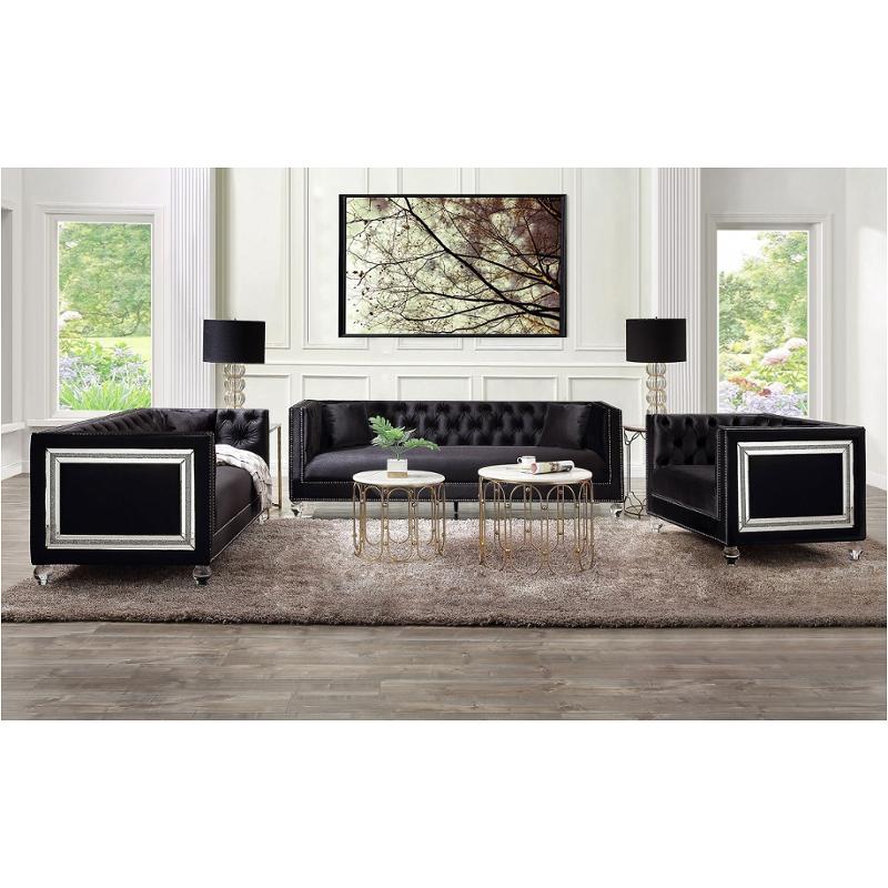 56995 Acme Furniture Heibero - Black Living Room Furniture Sofa