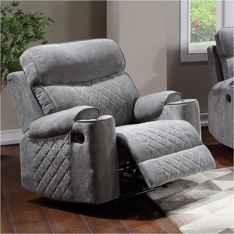 56902 Acme Furniture Aulada - Gray Living Room Furniture Recliner