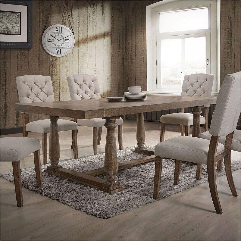 66185 Acme Furniture Bernard Dining Table - Weathered Oak