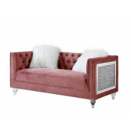 Lv00328 Acme Furniture Heiberoll - Pink Living Room Furniture Loveseat