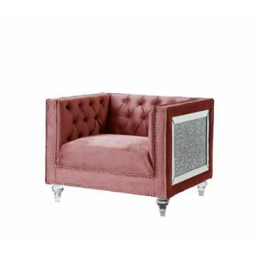 Lv00329 Acme Furniture Heiberoll - Pink Living Room Furniture Living Room Chair