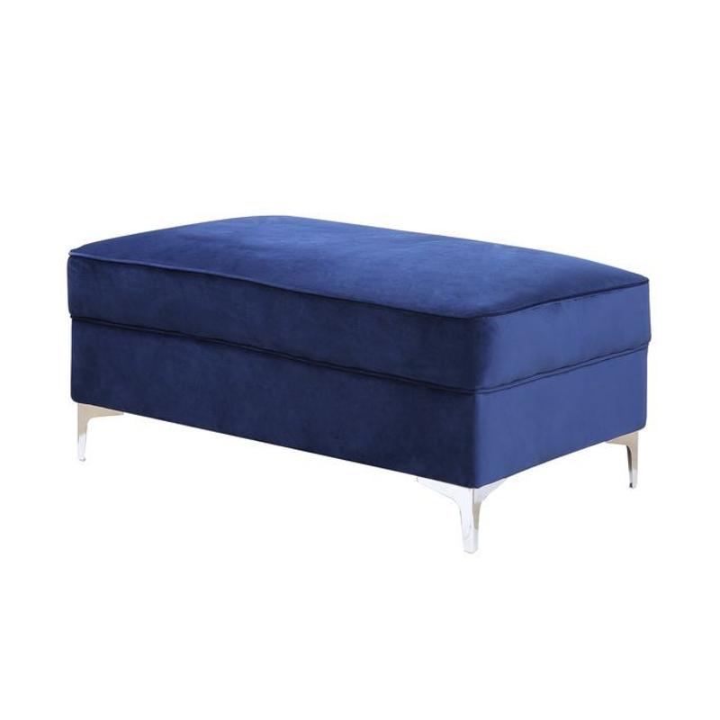 Lv00367 Acme Furniture Bovasis - Blue Living Room Furniture Ottoman