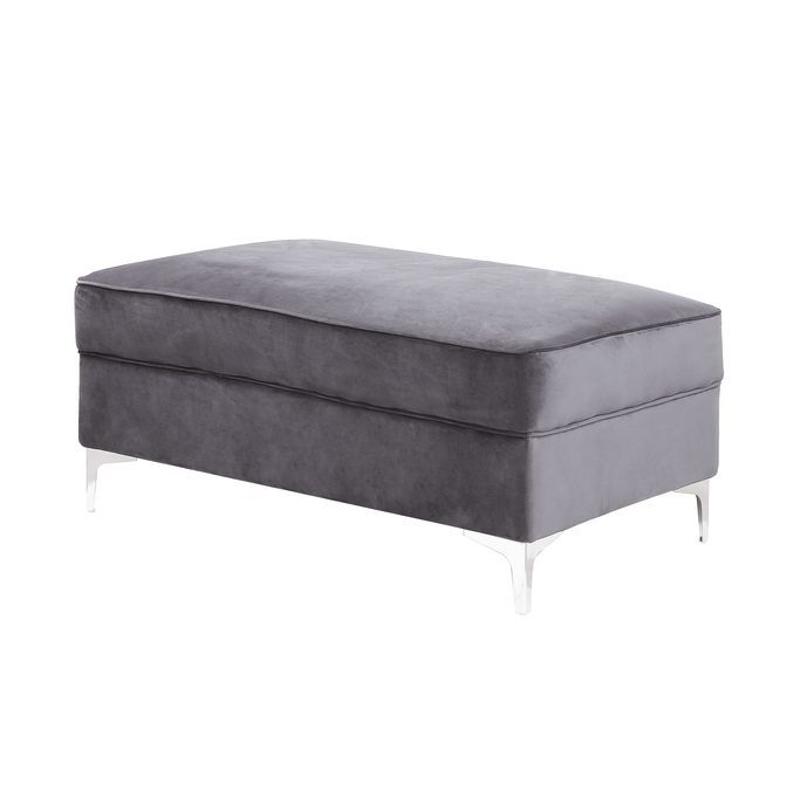 Lv00369 Acme Furniture Bovasis - Light Gray Living Room Furniture Ottoman
