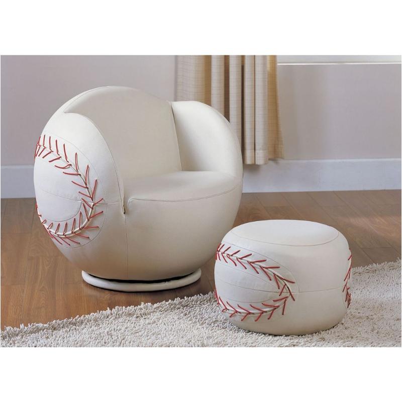 05528 Acme Furniture All Star 2pc Pack Baseball Chair And Ottoman