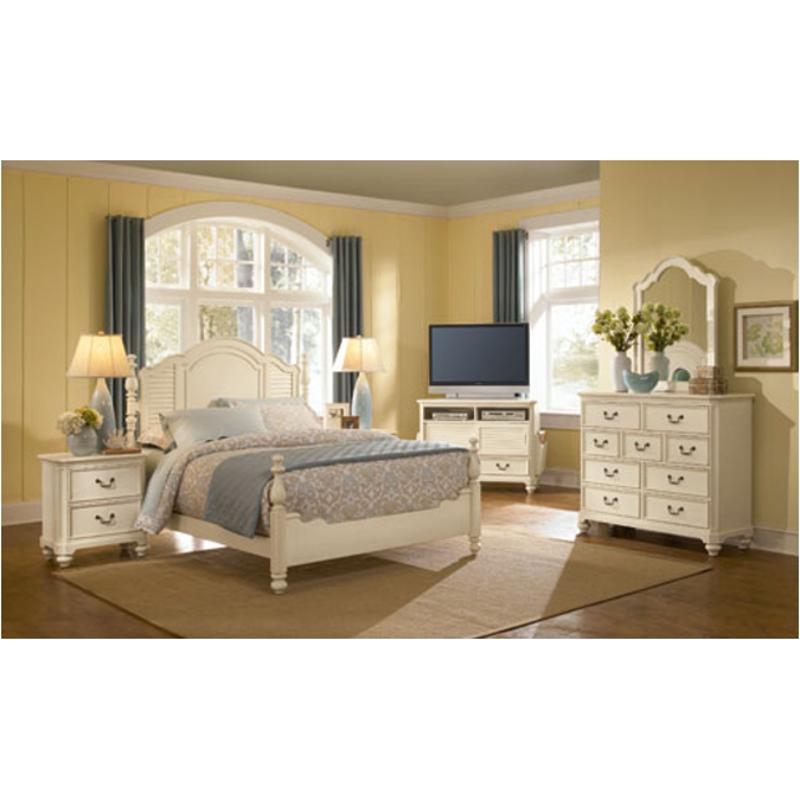 149950 American Drew Furniture Queen Panel Bed Antique White