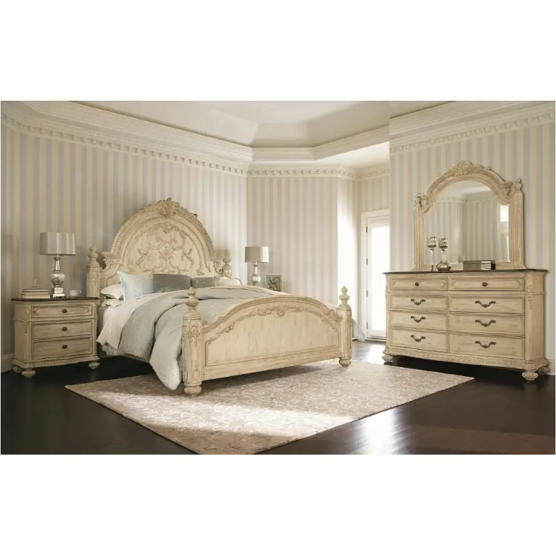 217-316w-ck American Drew Furniture Jessica Mcclintock - The Boutique - White Veil Bedroom Furniture Bed