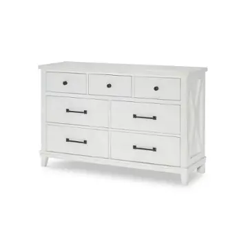 1861-1100 Legacy Classic Furniture Flatiron - White Bedroom Furniture Dresser