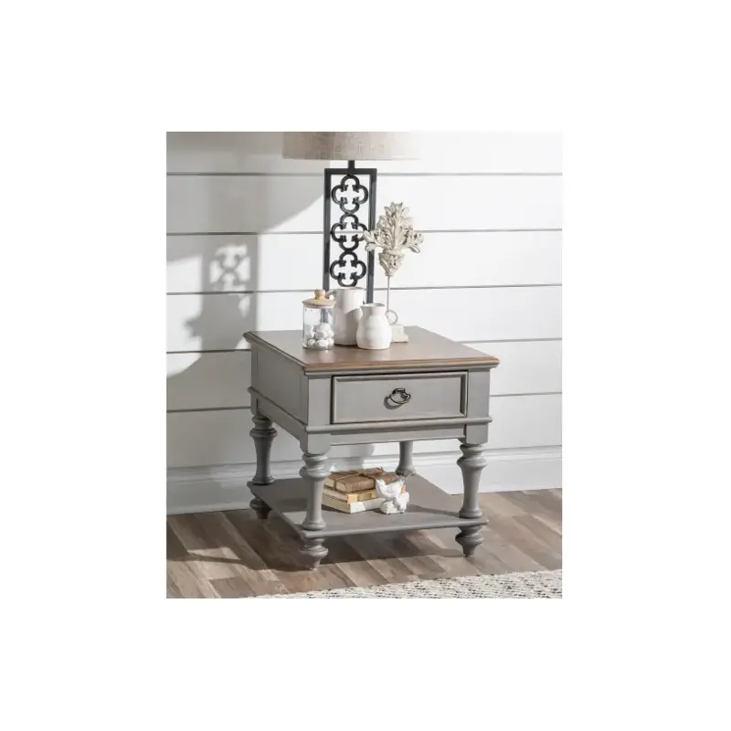 2311-107 Legacy Classic Furniture Kingston - Tweed Gray Living Room Furniture End Table
