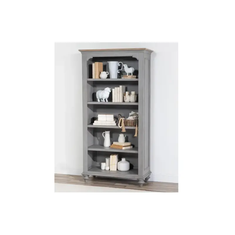 2311-517 Legacy Classic Furniture Kingston - Tweed Gray Home Office Furniture Bookcase