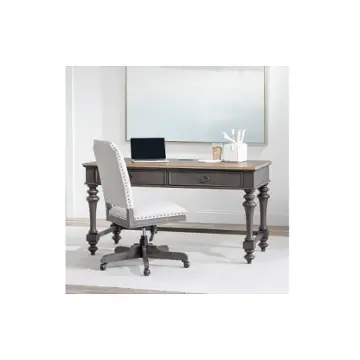 2312-509 Legacy Classic Furniture Kingston - Sandalwood Brown & Dark Sable Home Office Furniture Desk