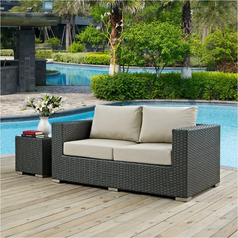 Eei-1851-chc-bei Modway Furniture Sojourn Outdoor Furniture Loveseat