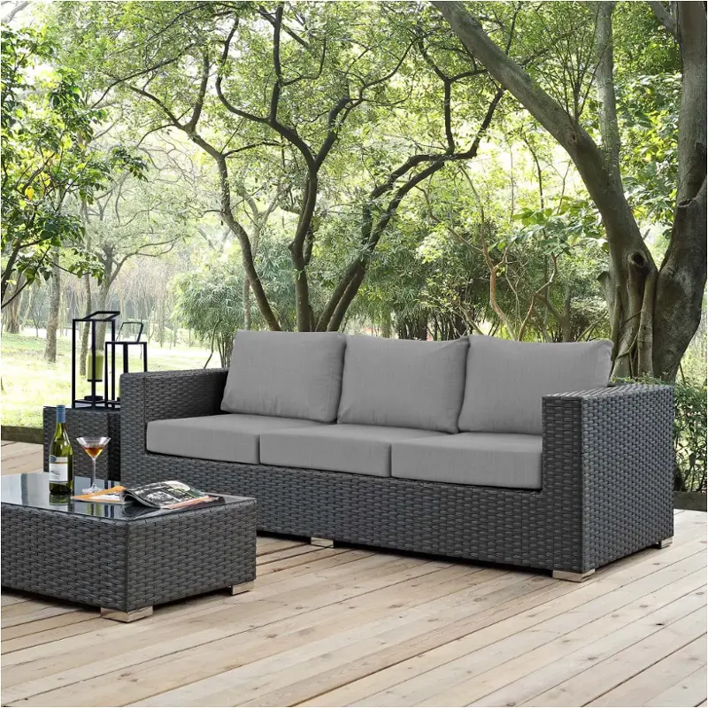Eei-1860-chc-gry Modway Furniture Sojourn Outdoor Furniture Sofa