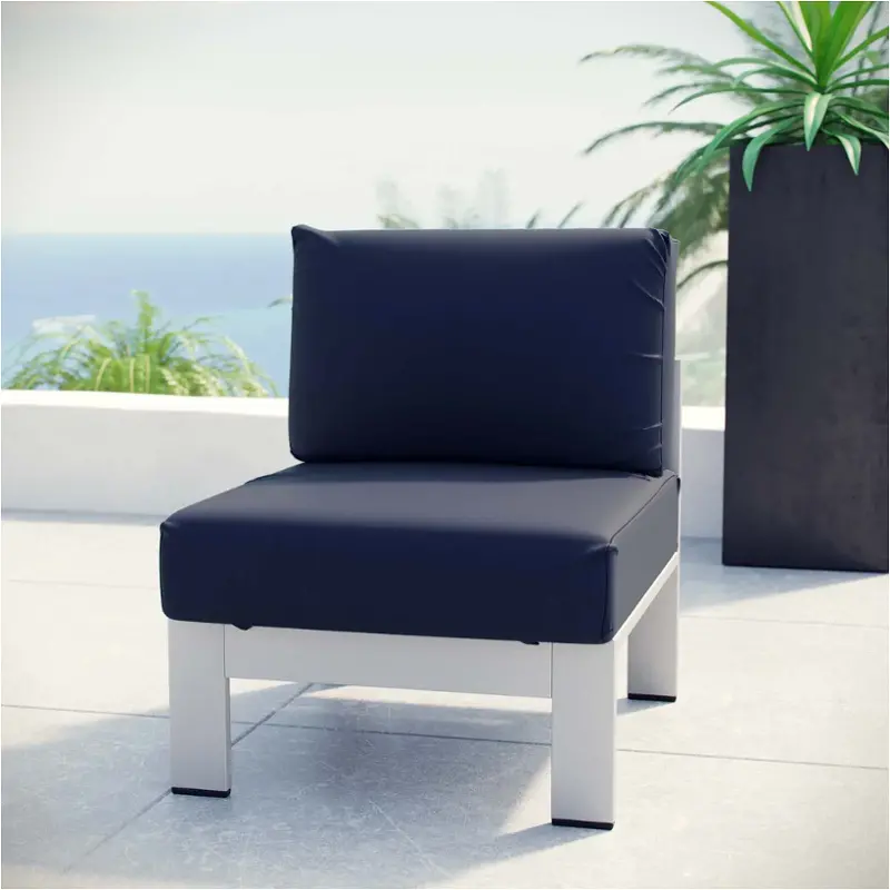 Eei-2263-slv-nav Modway Furniture Shore Outdoor Furniture Patio Seating