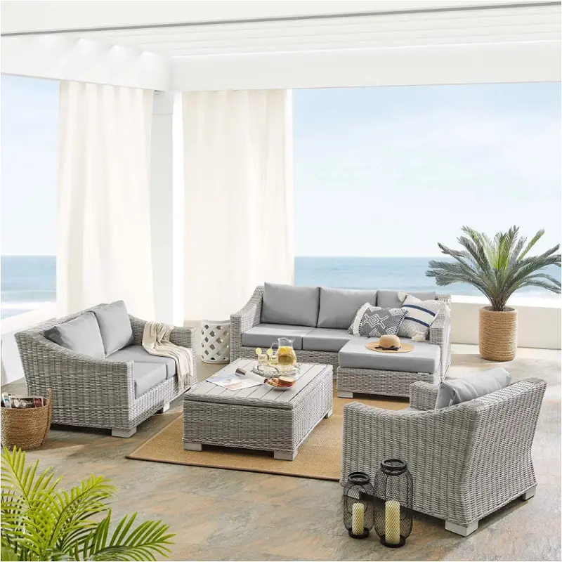 Eei-4356-lgr-gry Modway Furniture Conway Outdoor Furniture Patio Seating