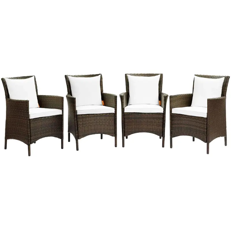 Eei-4031-brn-whi Modway Furniture Conduit Outdoor Furniture Patio Seating