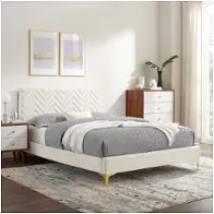 Mod-7001-whi Modway Furniture Leah Chevron Bedroom Furniture Bed
