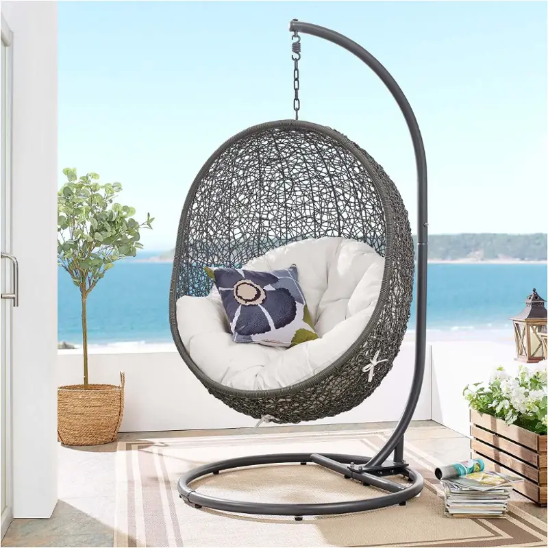 Eei-3929-gry-whi Modway Furniture Hide Outdoor Furniture Swing