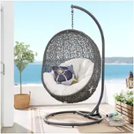Eei-3929-gry-whi Modway Furniture Hide Outdoor Furniture Swing