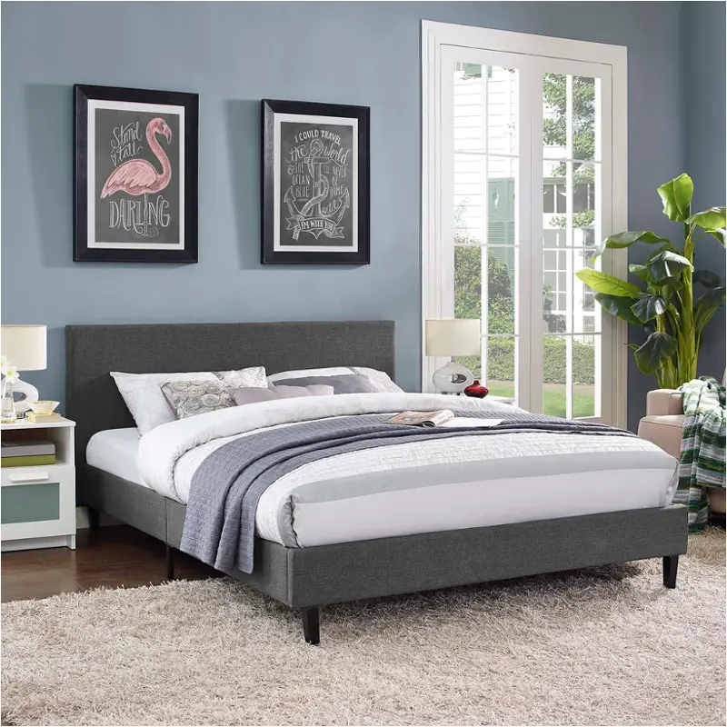 Mod-5418-gry Modway Furniture Anya Anya Full Fabric Bed