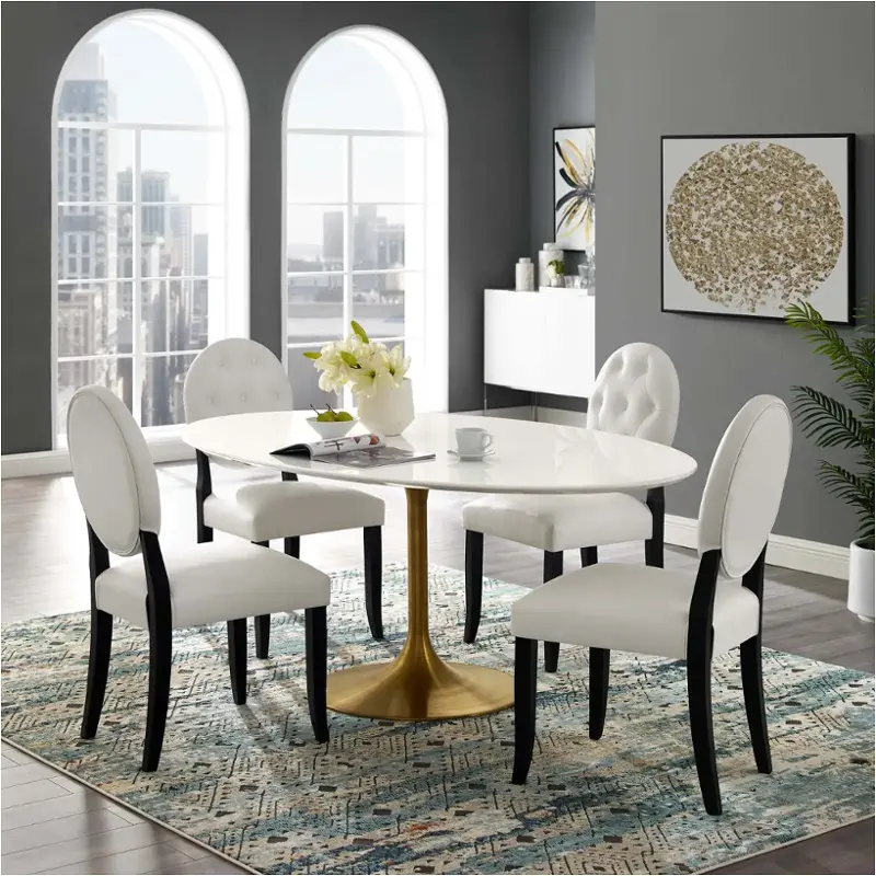 Eei-3255-gld-whi Modway Furniture Lippa Dining Room Furniture Dining Table