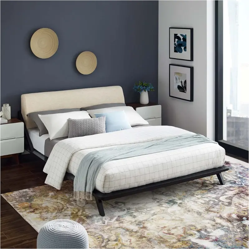 Mod-6047-cap-bei Modway Furniture Luella Bedroom Furniture Bed