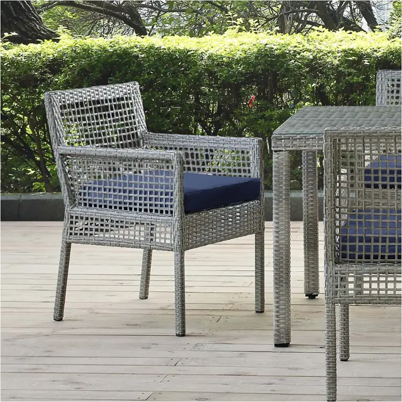 Eei-2920-gry-nav Modway Furniture Aura Outdoor Furniture Patio Seating