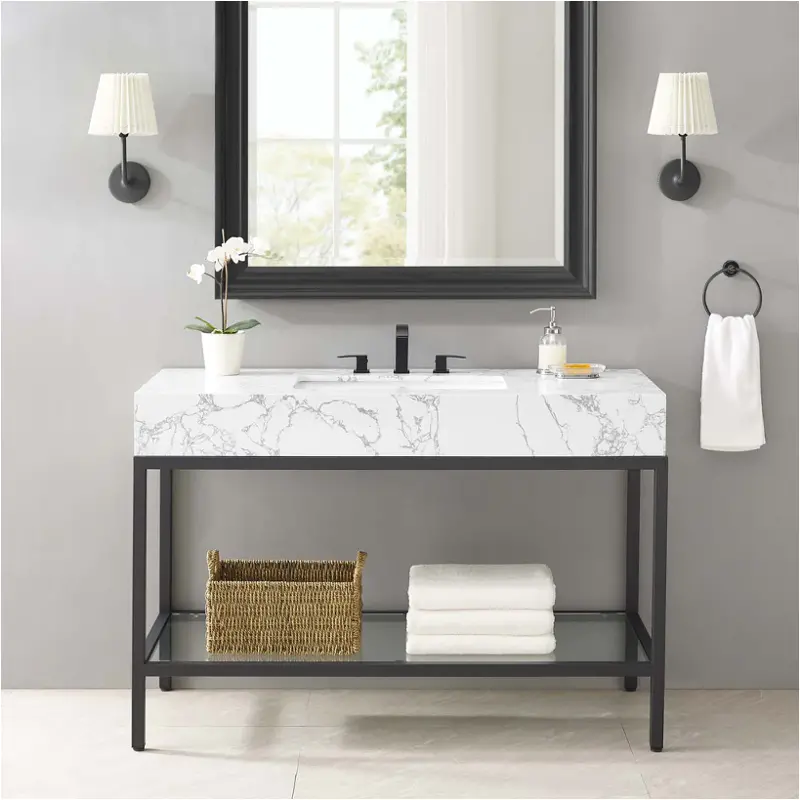 Eei-4000-blk-whi Modway Furniture Kingsley Bathroom Furniture Vanitie