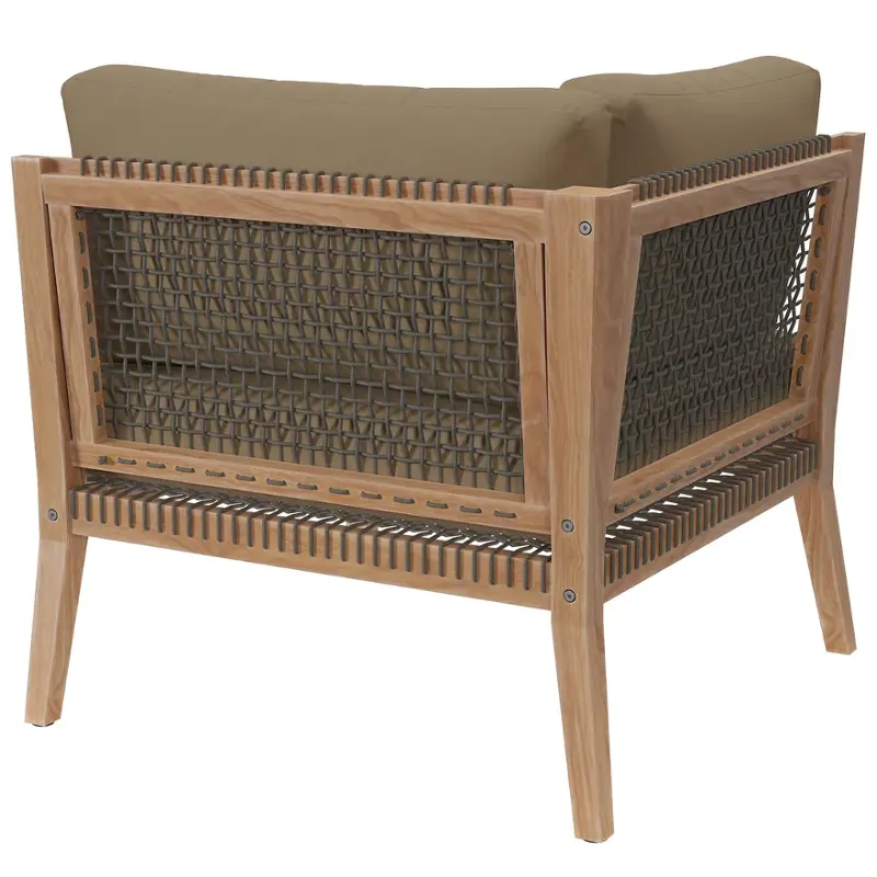 Eei-5855-gry-lbr Modway Furniture Clearwater Outdoor Furniture Patio Seating