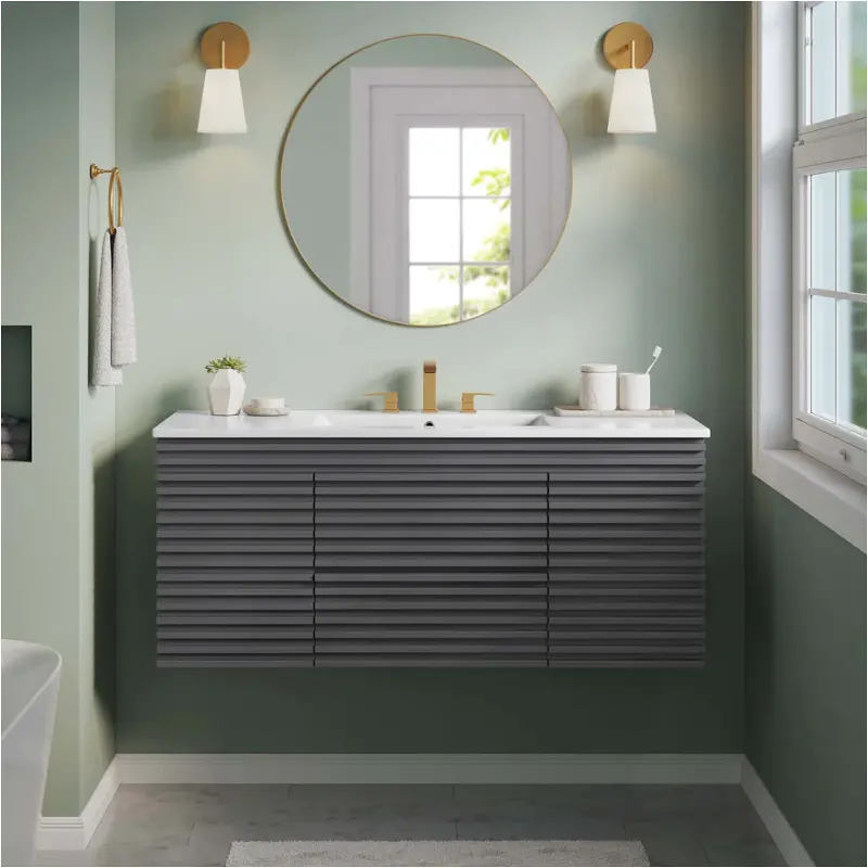 Eei-5801-gry-whi Modway Furniture Render Bathroom Furniture Vanitie