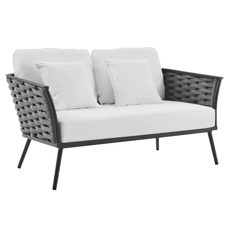 Eei-3019-gry-whi Modway Furniture Stance Living Room Furniture Loveseat