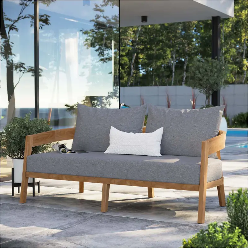 Eei-5601-nat-gry Modway Furniture Brisbane Outdoor Furniture Loveseat