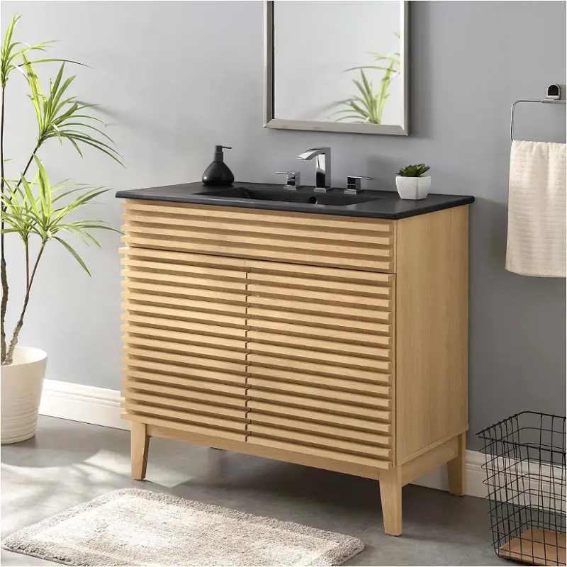 Eei-5396-oak-blk Modway Furniture Render Bathroom Furniture Vanitie