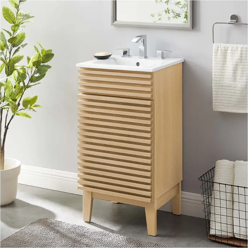 Eei-5420-oak-whi Modway Furniture Render Bathroom Furniture Vanitie