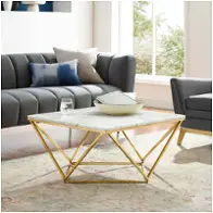 Eei-4207-gld-whi Modway Furniture Vertex Living Room Furniture Cocktail Table