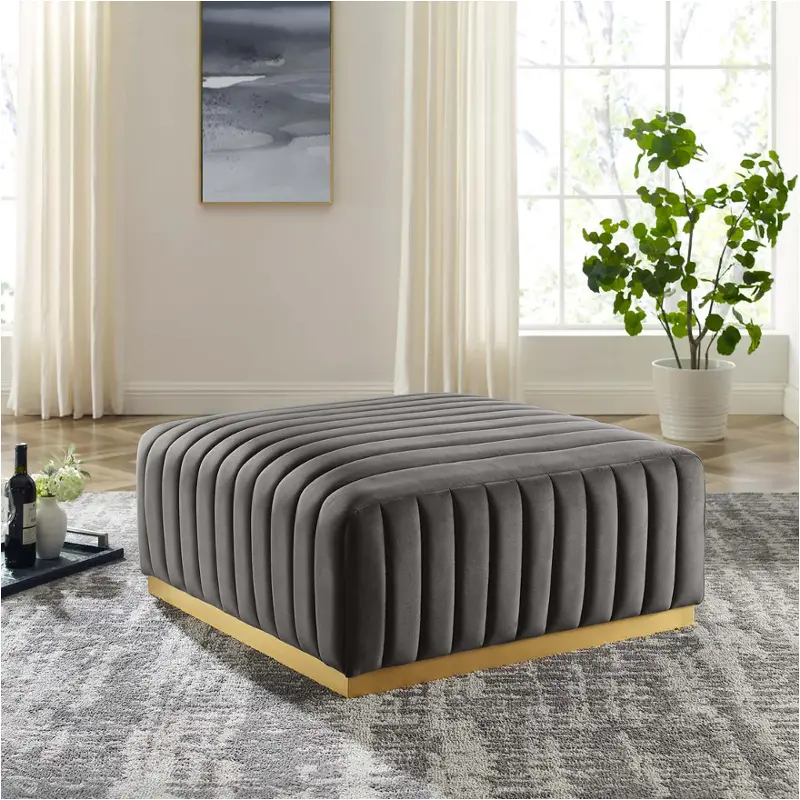 Eei-5507-gld-gry Modway Furniture Conjure Living Room Furniture Ottoman