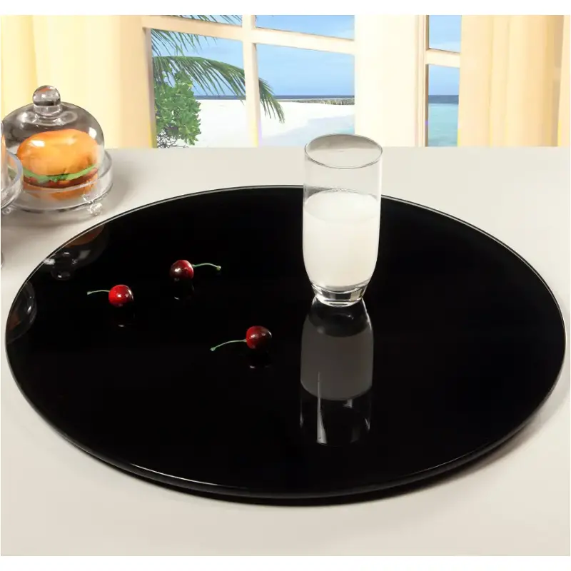 Lazy-susan-24-blk Chintaly Imports Furniture Lazy Susan Dining Room Furniture Dinette Table