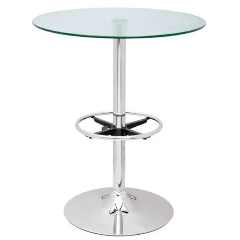 glass top round bar table