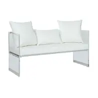 Ciara-bch-wht Chintaly Imports Furniture Ciara Living Room Furniture Benche