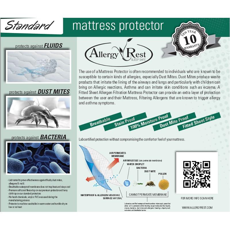 Mp-terry-t Allergy Rest Standard Mattress Protector