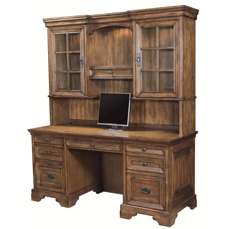 I493173 Aspen Home Furniture Centennial 66in Credenza Hutch