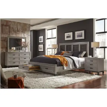 I32-415-ck-st Aspen Home Furniture Hyde Park - Gray Bedroom Furniture Bed