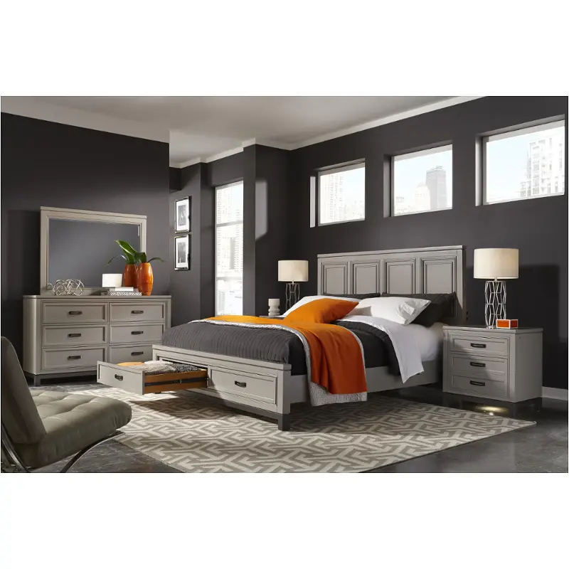 I32-492-st Aspen Home Furniture Hyde Park - Gray Bedroom Furniture Bed