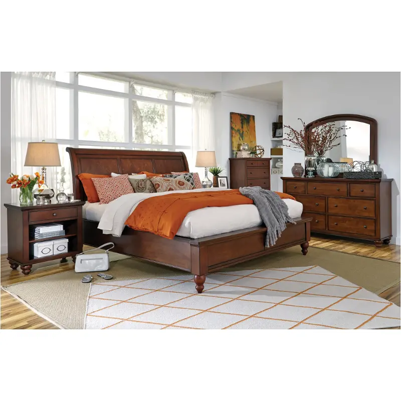 Icb-400-bch-kd Aspen Home Furniture Cambridge - Brown Cherry Bedroom Furniture Bed