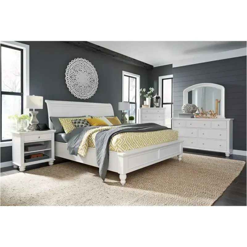 Icb-404-wht-kd-1-ck Aspen Home Furniture Cambridge - White Bedroom Furniture Bed