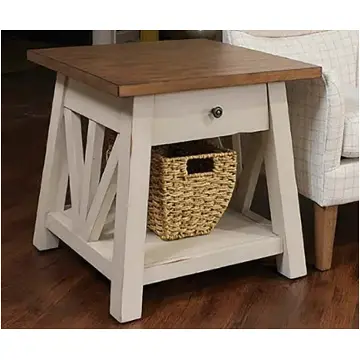 I629-9140-prw Aspen Home Furniture Pinebrook - Prairie White Living Room Furniture End Table